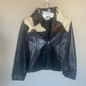 Vintage Cache cow pony leather jacket